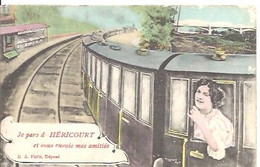 HERICOURT - 70 - Carte Fantaisie: Je Pars D.... Et Vous Envoie Mes Amitiés - Héricourt