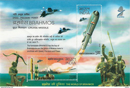 INDIA 2008 10th Anniversary Of Brahmos Supersonic Cruise Missile Miniature Sheet/SS MNH - Sonstige & Ohne Zuordnung