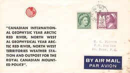 CANADA - AIRMAIL 1956? ARCTIC RED RIVER > ST. ROSE, PQ  / 4-43 - Luchtpost