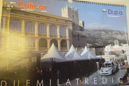 CALENDARIO RALLY MONTECARLO 2012 CALICAR #72 CALI-PANNO & 96 TARGA FLORIO 38 RENAULT 32X48 AUTOGRAFO B3 - Grand Format : 2001-...