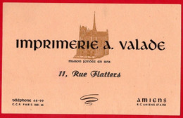 Buvard Imprimerie Valade à Amiens. - Stationeries (flat Articles)