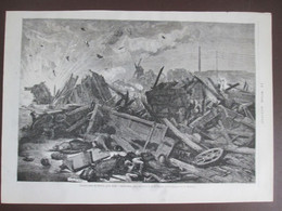 SECLIN   59113  Gravure 1871 L Accident CATASTROPHE    De Train De SECLIN   Pres De Lille - Seclin