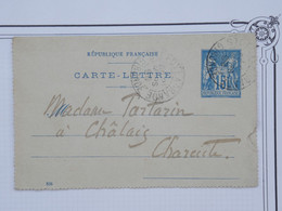 BG17 FRANCE  LETTRE ENTIER  SAGE 15C 1899 A CHALAIS  + +AFFRANCH.INTERESSANT - Otros & Sin Clasificación