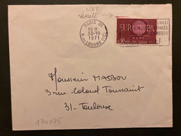 LETTRE TP YT1267 EUROPA 0,50 Variété: Trait Dans La Marge OBL.MEC.30-10 1971 PARIS 01 - Cartas & Documentos