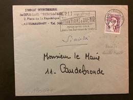 LETTRE TP M. DE COCTEAU 0,20 Variété: 0,20 Doublé OBL.MEC.11-10 1966 CASTELNAUDARY AUDE (11) - Brieven En Documenten