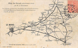 Thème Sport Automobile    :Circuit De La Sarthe 1906 . 39 Cartes Numérotées - Manque N° 2  Edit.Garczinski   (voir Scan) - Le Mans