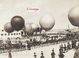 Foto Riproduzione " Copyright  Fratelli Alinari "  Expo Milano 1906 , Parco Aereonautico, Palloni Aerostatici - Aviation