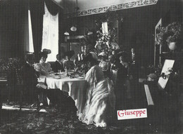 Foto Riproduzione " Copyright  Fratelli Alinari "  FIRENZE 1905, Hotel Italia, Gruppo Di Persone A Pranzo - Persons