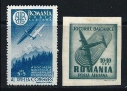 ● ROMANIA 1947 ️ INGEGNERI + Giochi Balcanici ️ P.A. N. 43  / BF 36  2 Serie Complete **  Cat. 60 € ️ L0tto N 2135 - Neufs