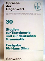 Studien Zur Texttheorie Und Zur Deutschen Grammatik - Glossaries