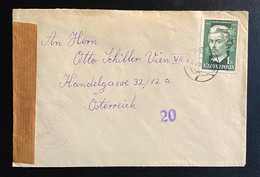 Ungarn 1949 Brief Mit Einzelfrankatur Mi. 1047  Österreichische Zensurstelle Stempel 253 - Briefe U. Dokumente