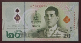 20 Baht Serie 17 Sign. 90 Prefix 1A Rama X. Thailand 2022 UNC - Thailand