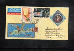 Cuba 1989 Space / Raumfahrt Interesting Registered Aerogramme - Amérique Du Sud