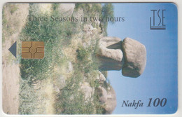 ERITREA - Three Seasons In Two Hours , The Rock, 100 Nfk, CHIP: GEM5 (Red),tirage 25.000, Used Excellent Condition - Erythrée