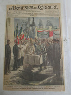 # DOMENICA DEL CORRIERE N 30 / 1926 SOLO COPERTINA / IL RE POSA LA PRIMA PIETRA MONUMENTO A BOLZANO - Prime Edizioni