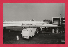 BELLE PHOTO REPRODUCTION AVION PLANE FLUGZEUG - CONCORDE BRITISH AIRWAYS - CAMION DE RAVITAILLEMENT - Aviación