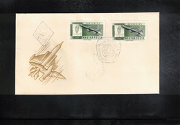 Hungary 1962 Rocket Perforated + Imperforated Stamp FDC - Storia Postale