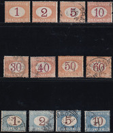 1870-74 Segnatasse Serie Completa Sass S.2300 Usata MLH* - Segnatasse