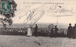 CPA - 92 - SAINT CLOUD - Rond Point De La Balustrade - Tour Eiffel - CM - Saint Cloud