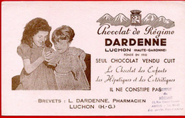 Buvard  Chocolat Dardenne, Luchon, Hte Garonne. Cachet Institut De Régime, Amiens. - Chocolat