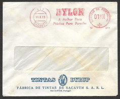 Portugal EMA Cachet Rouge Dylon Encre Peintures Dyrup Sacavém 1963 Ink Painting Meter Franking - Franking Machines (EMA)