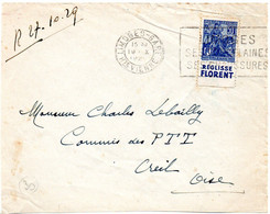 VIENNE / HAUTE - Dépt N° 87 = LIMOGES GARE 1929 = JEANNE D'ARC PUB REGLISSE FLORENT + FLAMME FLIER ' PORCELAINES  ' - Cartas & Documentos