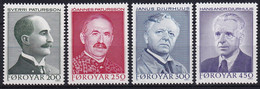 MiNr. 99 - 102 Dänemark Färöer 1984, 28. Mai. Schriftsteller - Postfrisch/**/MNH - Ecrivains