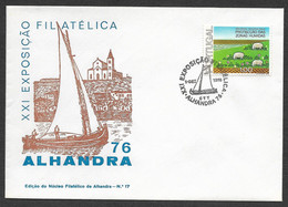 Portugal Bateau Traditionelle Riviere Tague Tejo Alhandra 1976 Cachet Commemoratif Traditional Boat Event Pmk - Flammes & Oblitérations