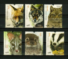 PORTUGAL 2016 FAUNA Animals FOX WOLF LYNX OTTER BADGER - Fine Set MNH - Unused Stamps
