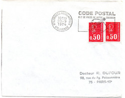 VIENNE / HAUTE - Dépt N° 87 = LIMOGES HOTEL De VILLE 1974 =  FLAMME SECAP Illustrée ' CODE POSTAL / Mot Passe' - Código Postal