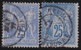 France   .    Y&T    .    78/79      .    O       .    Oblitéré - 1876-1898 Sage (Type II)
