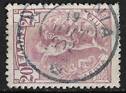 GREECE 1901 Cancellation ΚAΣΤΑΝΙΑ Type V On Flying Hermes 20 L Violet  Vl. 184 - Used Stamps
