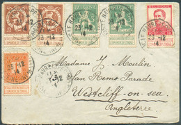 Lettre Affr. Pellens à 25 Centimes (port Exact) Obl. Sc LE HAVRE (SPECIAL) Du 23-12-1914 Vers Westcliffe On Sea (GB) - 2 - Autres & Non Classés