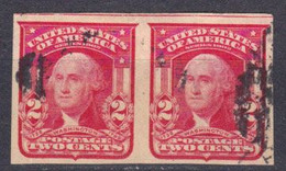 Etats Unis 1903 Yvert 158c Paire Oblteres Non Denteles G. Washington. - Used Stamps