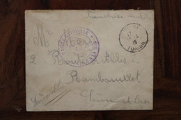 1915 Dardanelles Tunisie Service à La Mer Marine Nationale Cover WW1 WK1 FM - WW I