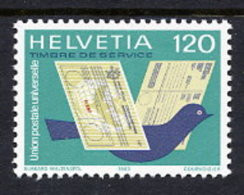 SWITZERLAND: UPU 1983 Dove And Letters MNH / **.  Michel 14 - Officials