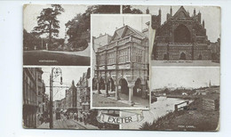 Devon Postcard Fancy He Pocket Novelty Card .rideout Cancel Multiview Exeter Pull Out Views - Exeter