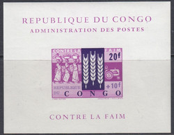 Congo, Dr 1963 -  Freedom From Hunger - Imperforated Miniature Sheet Mi 111 ** MNH - Ungebraucht