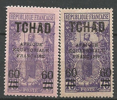 TCHAD  N° 32 Violet Clair Sur Rose NEUF*  CHARNIERE  / MH - Unused Stamps