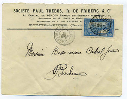 Lettre Pointe à Pitre / Guadeloupe / Société Paul Trebos  Frieberg Et Cie / 1922 - Cartas & Documentos