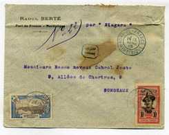 Lettre Recommandé De Fort De France / Martinique / 1916 / Par Le Vapeur Niagara - Lettres & Documents