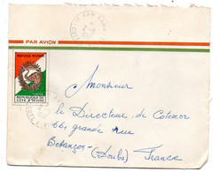 Côte D'Ivoire -1967-Lettre De M'BAHIAKRO Pour Besançon (France)..timbre  Franchise Militaire Seul  Sur Lettre...à Saisir - Ivory Coast (1960-...)