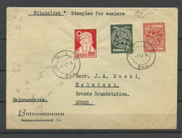 NORGE 1946 O Oslo Commercial Cover To Finland Brandstation - Storia Postale