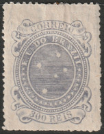 Brazil 1890 Sc 104b Bresil Yt 72a MH* Repaired Thin At Top Grey Blue - Nuovi