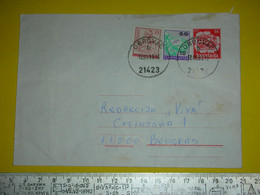 Yugoslavia Stationery Cover,letter,Obrovac Postal Seal,new Value Overprinted Additional Stamps - Covers & Documents