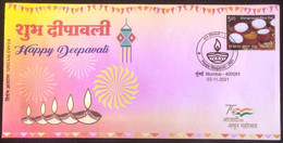 India 2021 Special Cover On Diwali , " Happy Deepawali " Festival ,Culture,Tradition ,Crackers ,Diya (**) Inde Indien - Lettres & Documents