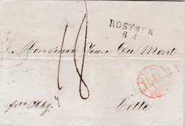 PSC Rostock (Allemagne) Pour Sète (34) - 8/04/1844 - CAD 15 + Marque Entrée Pays-Bas 2 Valnes 2 - TM18 + St.P.A. + LPB4R - Marques D'entrées