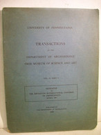 Transactions Of The Department Of Archaeology Free Museum Of Science And Art. Vol. II ,  Part 1. - Archeologie