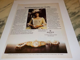 ANCIENNE PUBLICITE MONTRE ROLEX AVEC KIRI TE KANAWA 1980 - Altri & Non Classificati