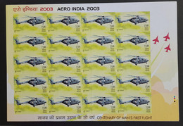 India 2003 Error Aero India "DHRUV" Rs.15.00 COMPLETELY "IMPERF" Error SHEETLET'S MNH Ex Rare Only 1 Known - Plaatfouten En Curiosa